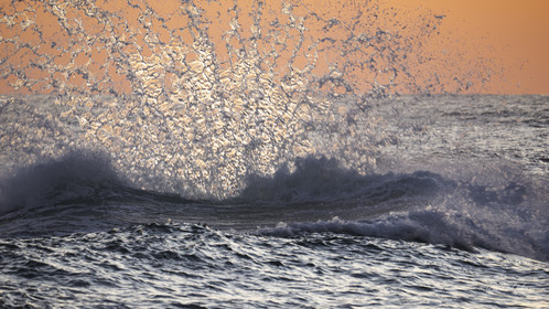 waves in the golden hour