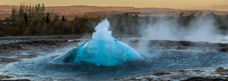 Islande Geyser, Photo ultra HD sur alu Dibond 140,8 x 50 cm