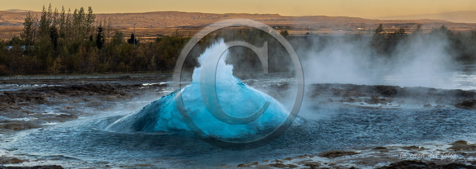 Islande Geyser, Photo ultra HD sur alu Dibond 140,8 x 50 cm