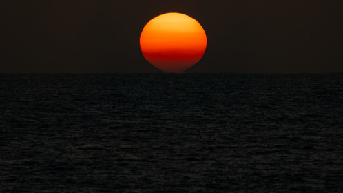Sunset au large de l'Angola en Afrique de l'Ouest